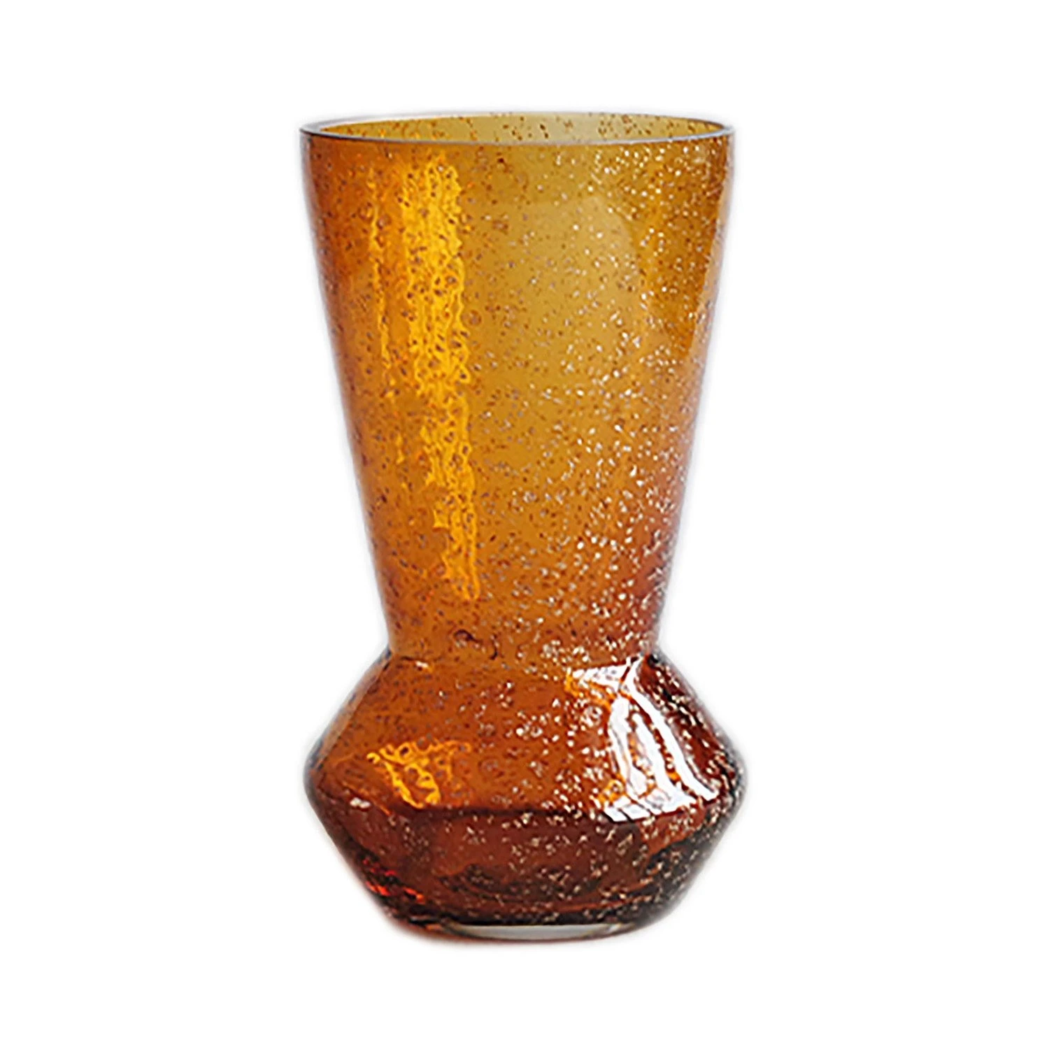 Bloemenvaas Amber Flakes Handgeblazen - H 20 X D 12 Cm
