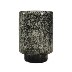 Bloemenvaas Black Cheetah Handgeblazen - H 25 X D 17,5 Cm