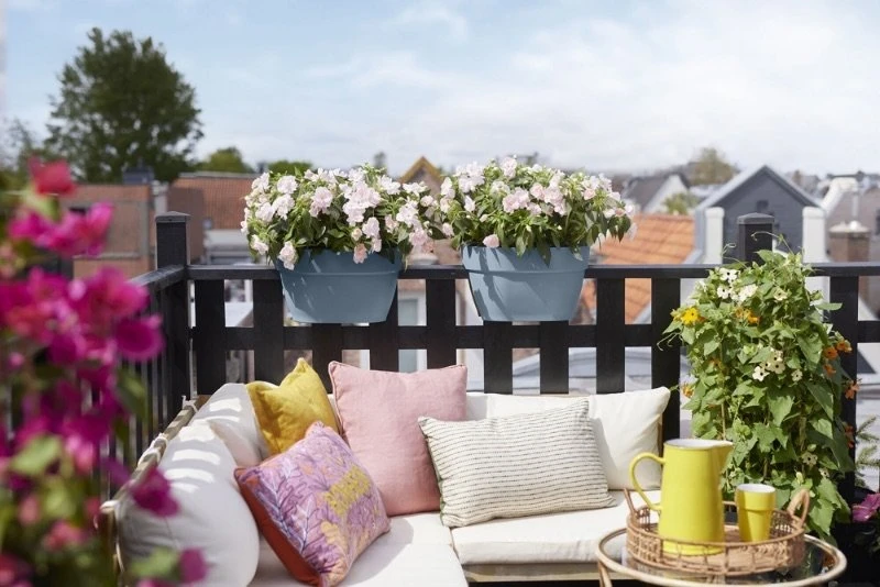 Elho Plantenbak Vibia Campana Flower Bridge 40cm Blauw - Afbeelding 6