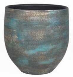Floran Pot Madeira D24 H24cm Blauw Goud