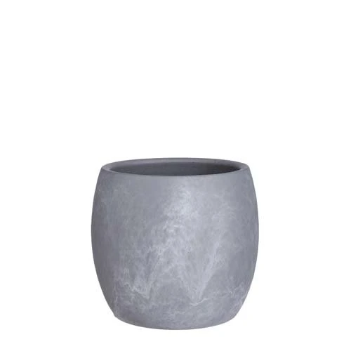 Lester Pot Rond L.grijs Stone - H18xd20cm