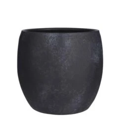 Lester Pot Rond Zwart Stone - H31xd33cm
