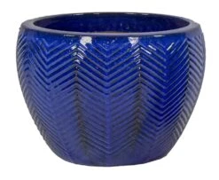 Portly Egg Fishbone Falling Blue - Ø 46 X H 33 Cm