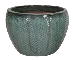 Portly Egg Fishbone Moss Green - Ø 38 X H 27 Cm