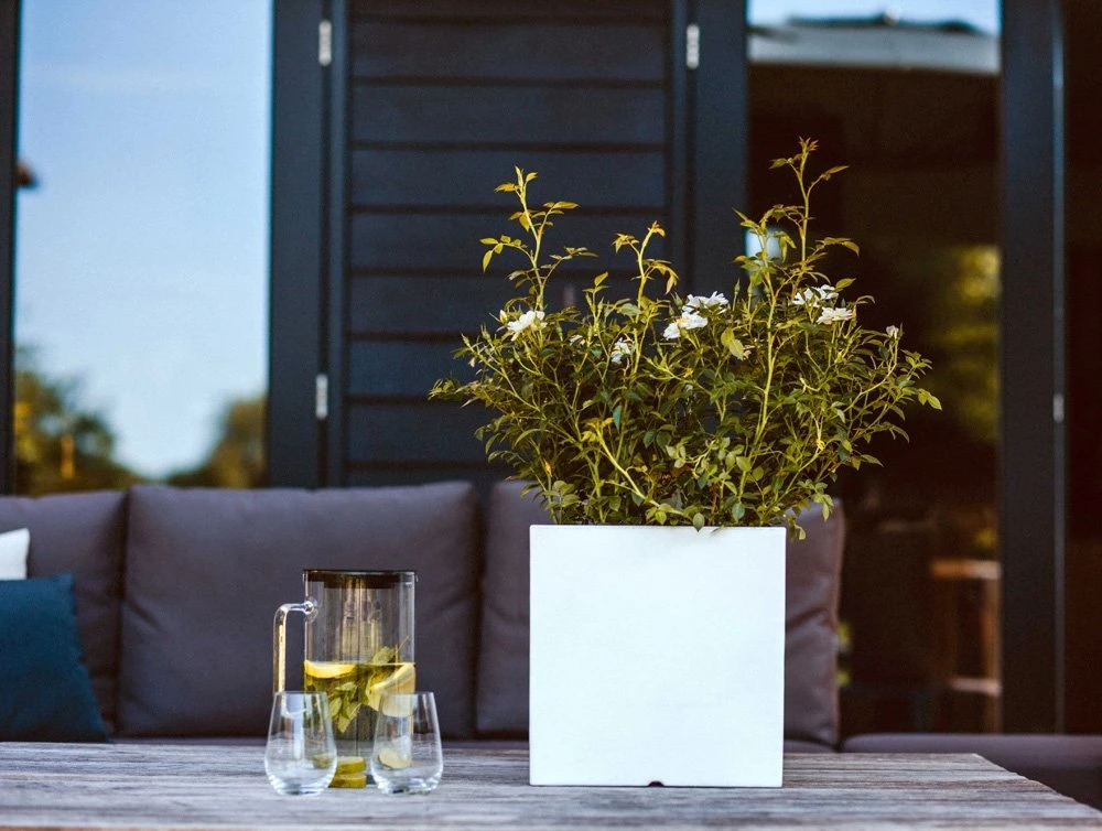 Pot Vierkant Wit - 20 X 20 X 20 Cm - Afbeelding 2