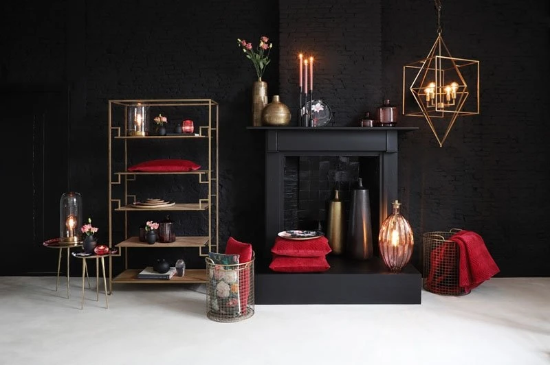 Vaas KAMYL Antiek Brons - 16 X 16 X 50 Cm - Afbeelding 3